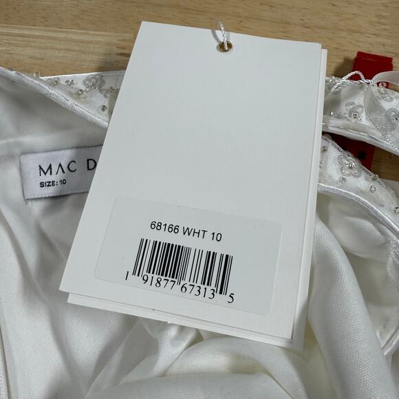 Mac Duggal NWT Floral Sequined Criss Cross Bodice Gown Size 10 White Cutout - Picture 5 of 8